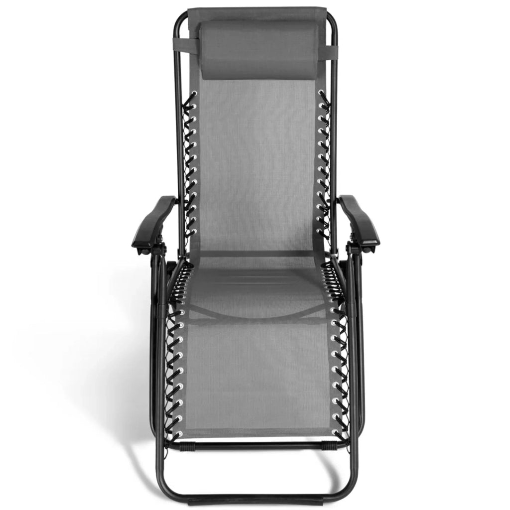 IDMarket - Set di 2 sedie da giardino reclinabili RELAX in grigio antracite