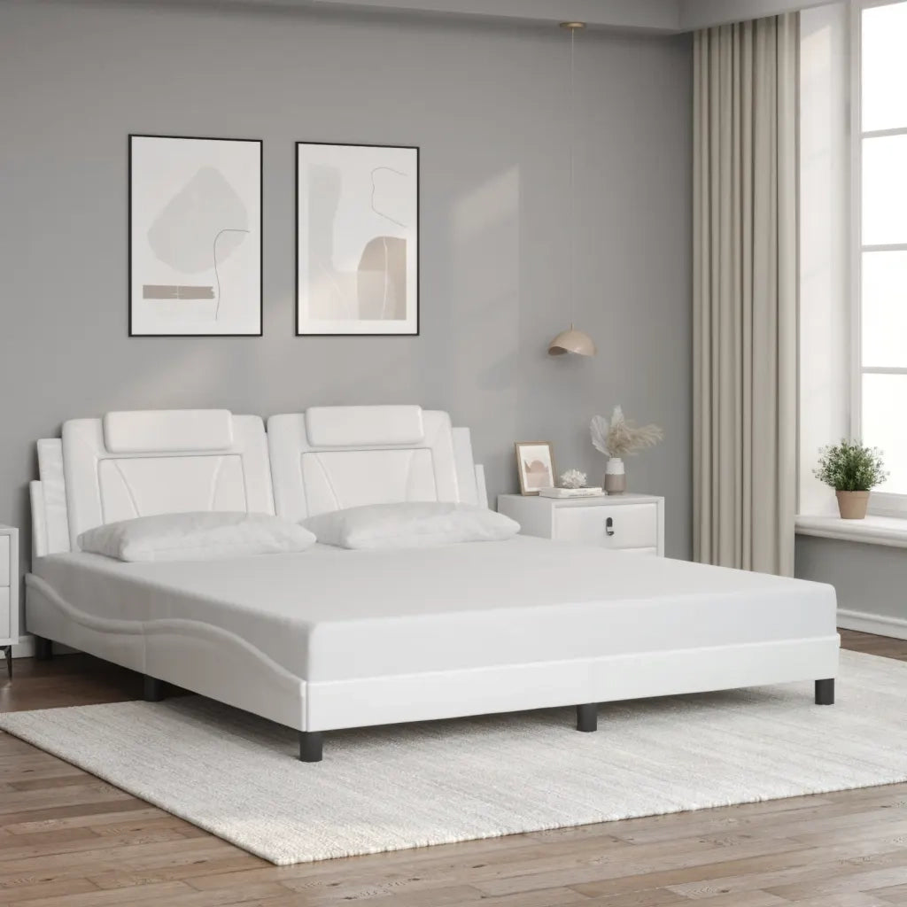 Giroletto Viana con LED senza Materasso Bianco 180x200 cm 3214037