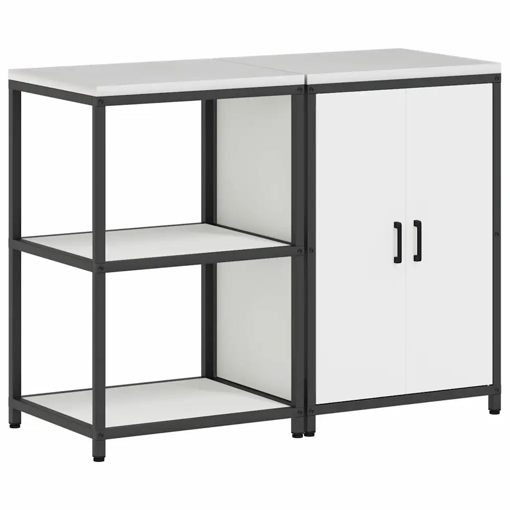 Set di Stoccaggio per Cucina con lo scaffale 2 pcs Bianco