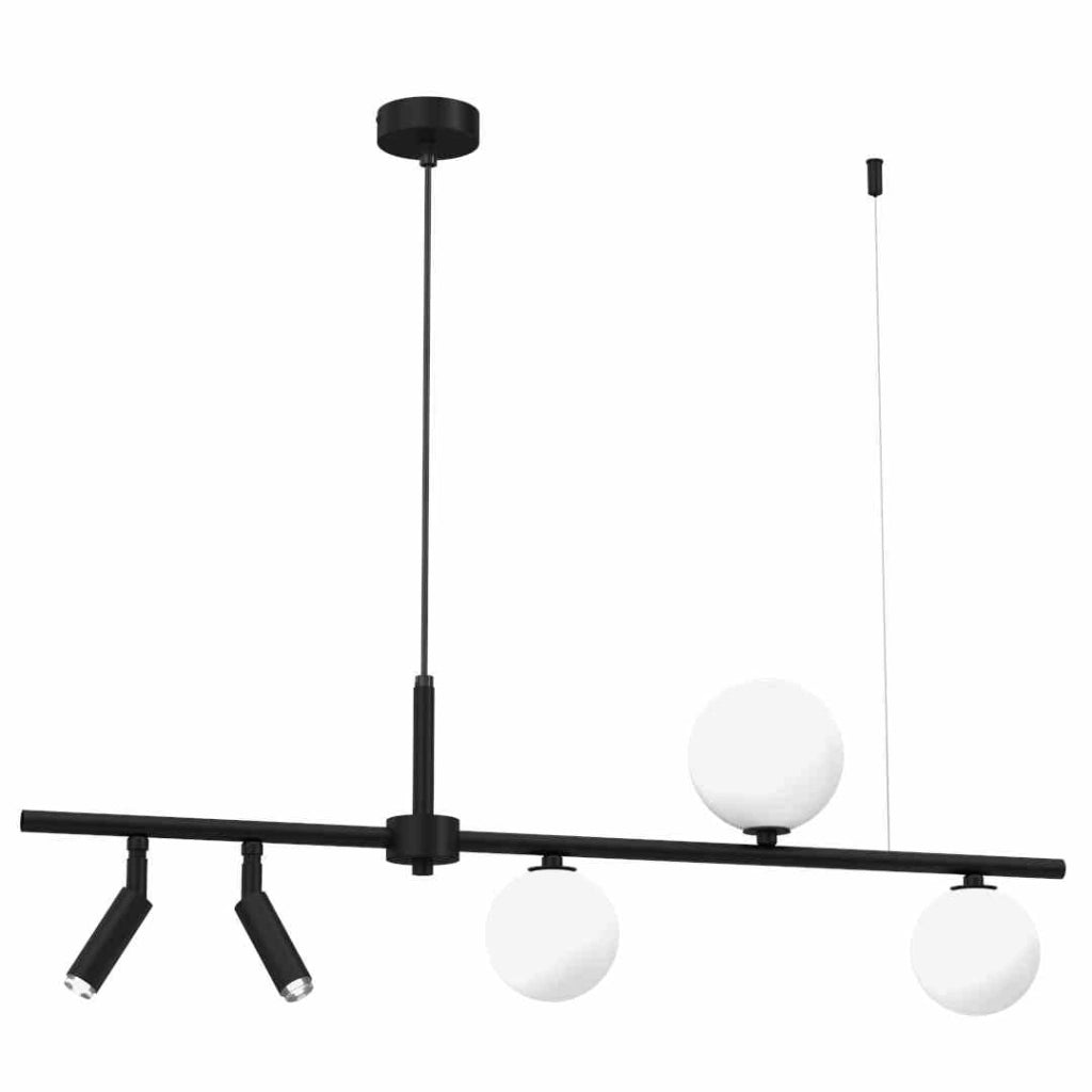 Lampadario sospeso Milagro Sirio 5 luci G9 nero/bianco