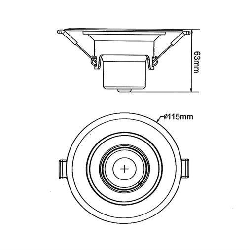 Portafaretto faro Faretto LED Luce Naturale 4200k COB 8w orientabile rotondo foro incasso 65-1115mm