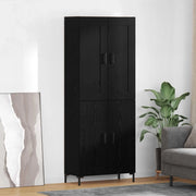 Credenza 2 pcs Rovere Nero Legno multistrato 3416109