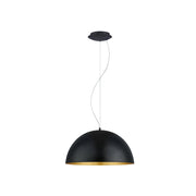 Lampadario Contemporaneo Gaetano 1 Luce Acciaio Nero E Oro