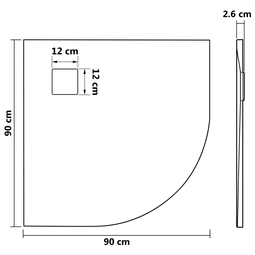 Piatto Doccia in SMC Marrone 90x90 cm 148929