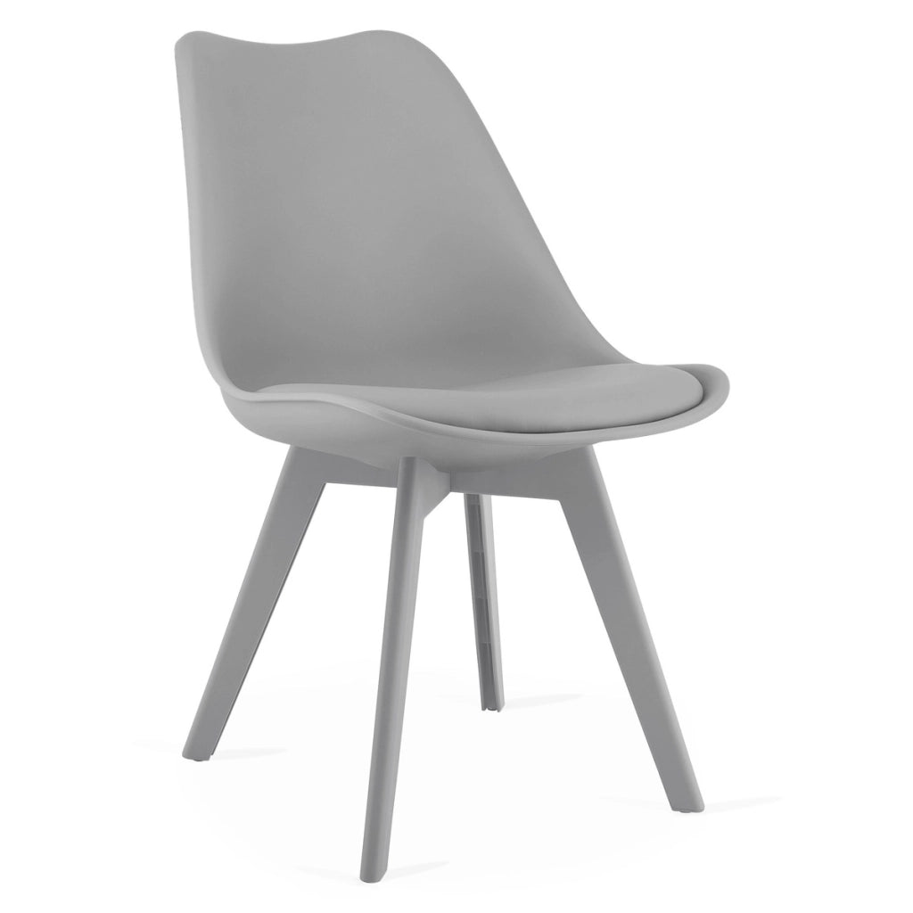 Set di 3 sedie Mark in polipropilene grigio con cuscino