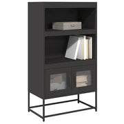 Credenza Nera 68x39x123 cm in Acciaio