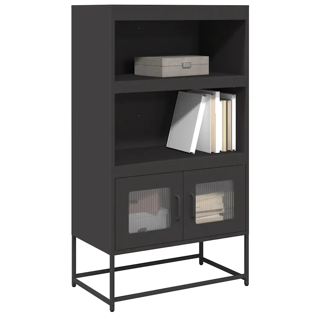 Credenza Nera 68x39x123 cm in Acciaio