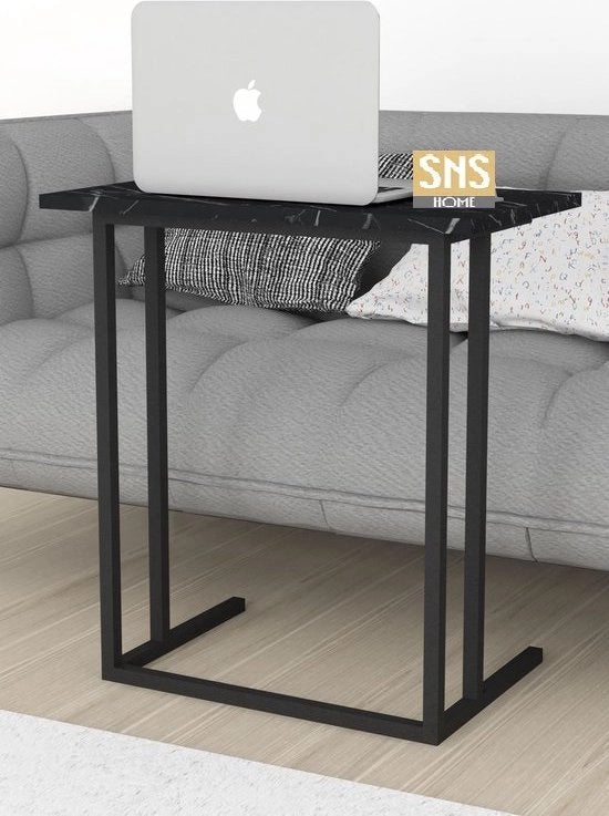 Piede metallico per laptop - Tavolo da colazione - Scrivania - 60 cm di larghezza - Pieghevole/Nero