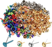 Mini brads patroonklemmen metalliche con testa rotonda colorate per scrapbooking, cartoline DIY, artigianato, fiori di carta