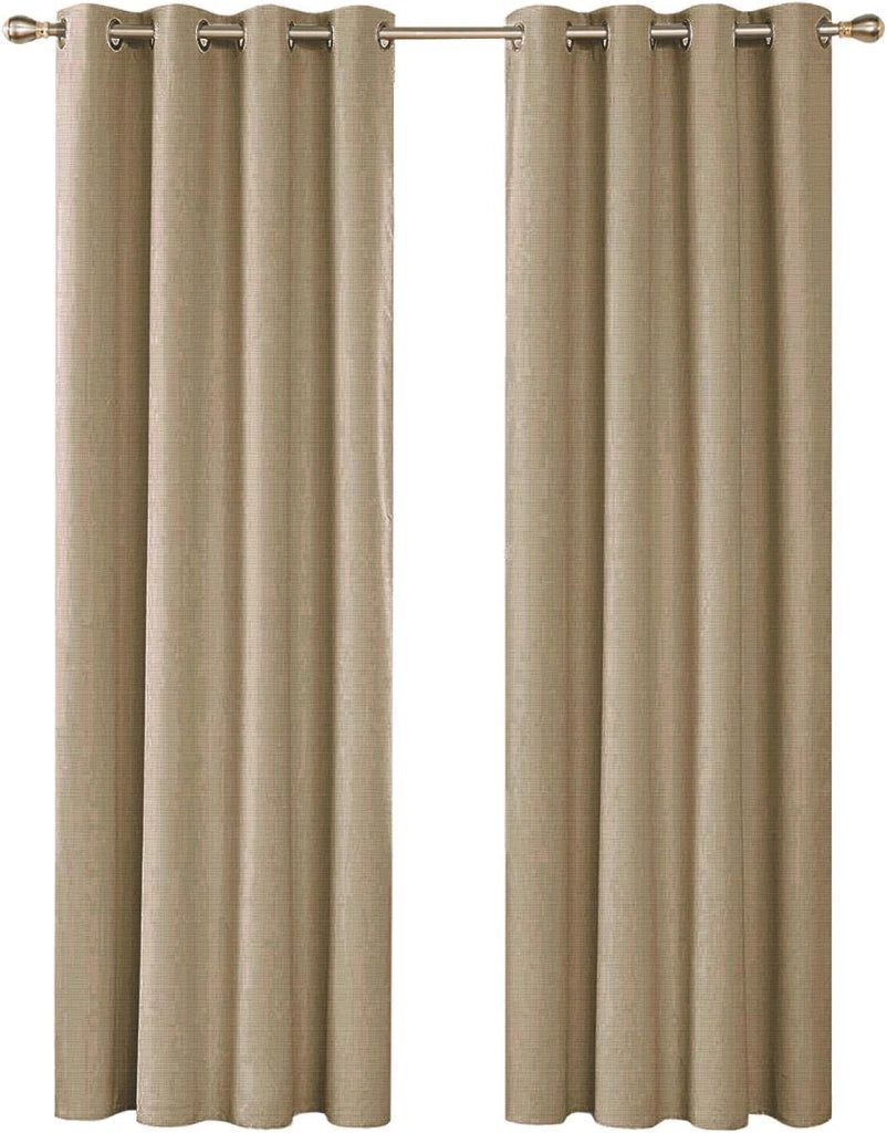 Tenda Porta Finestra Tortora 140x280 cm Tessuto Semitrasparente Coprente Occhielli Acciaio