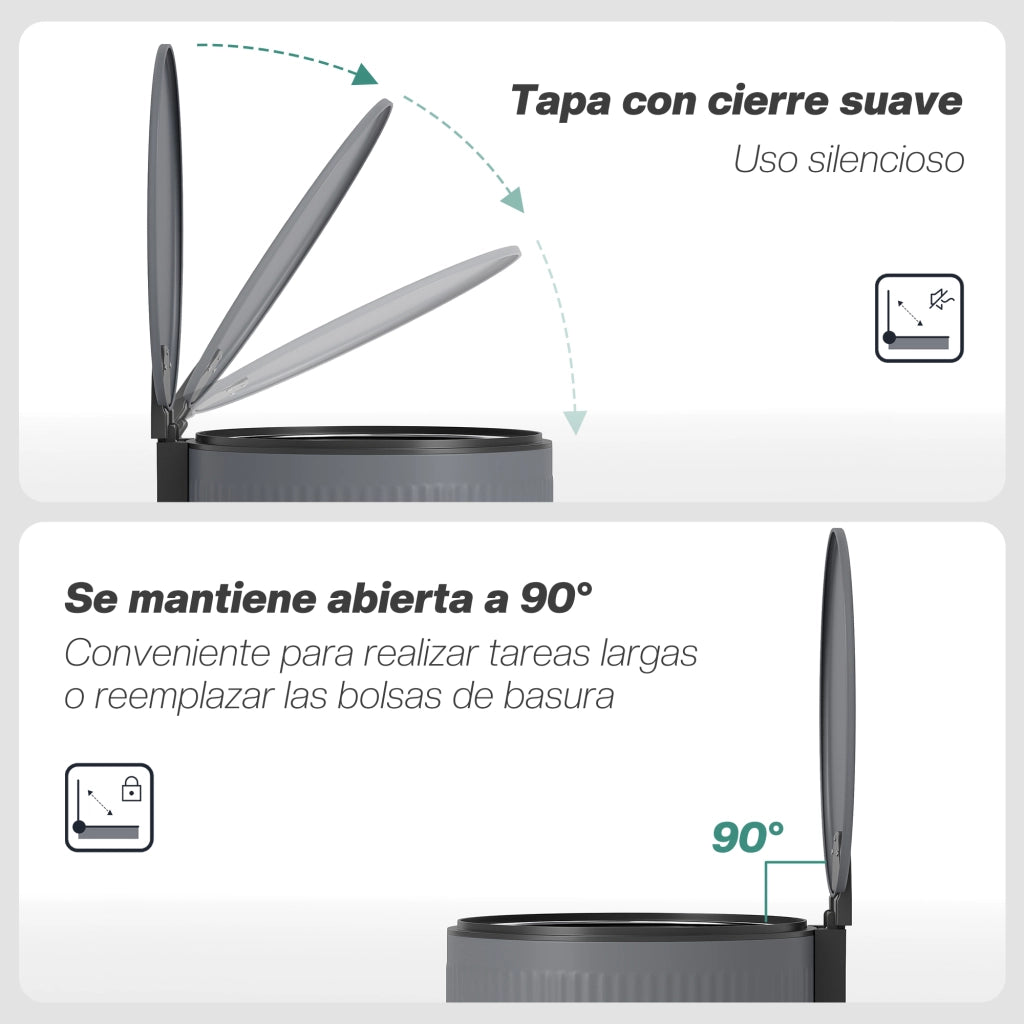 Cestino per Rifiuti 30 Litri con Pedale ¨C zephmum ¨C Grigio