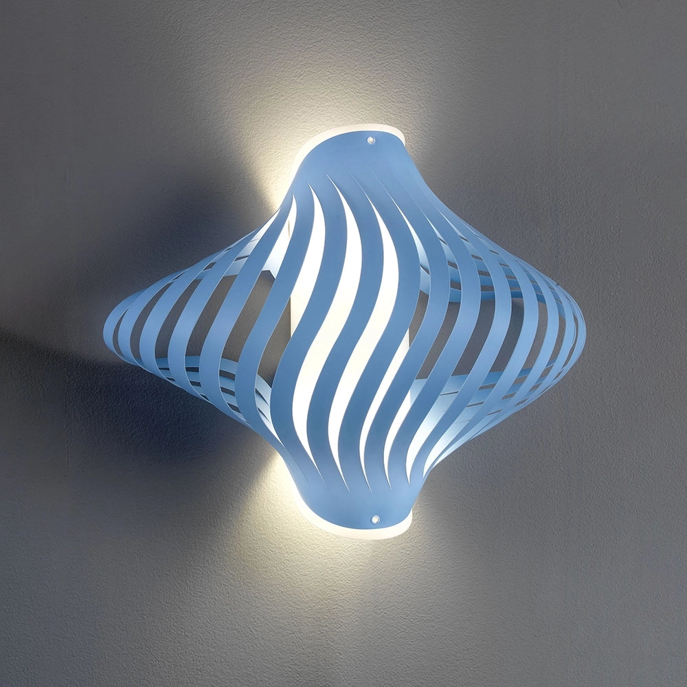 Applique Plafoniera 2 Luci Shell In Polilux Blu Con Cavo Made In Italy