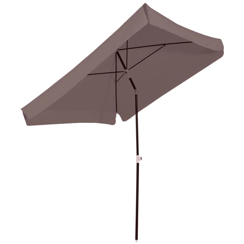 OMBRELLONE DA ESTERNO 200 X 200CM  GIARDINO CON TETTUCCIO QUADRATO CAFFÈ