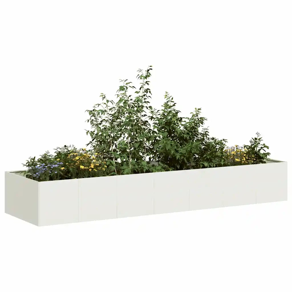 Fioriera Bianca 280x80x40 cm in Acciaio 860760