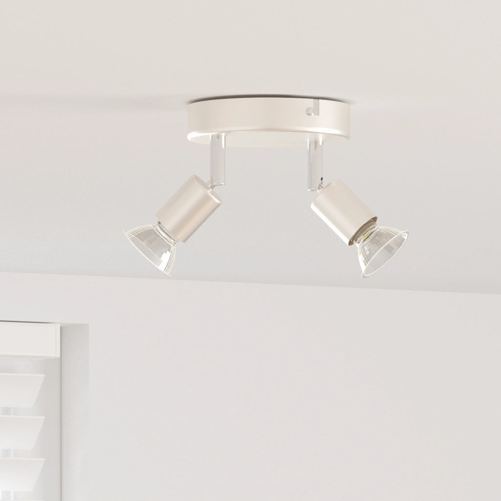 Faretti da soffitto 2 Vie Regolabile Nichel Spazzolato GU10