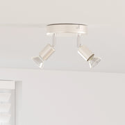 Faretti da soffitto 2 Vie Regolabile Nichel Spazzolato GU10
