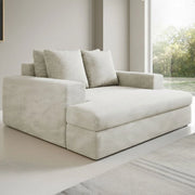 Comazzo, Divano Fisso 2 Posti Cuscini Sfoderabili, 162x167x86h cm Bianco Crema