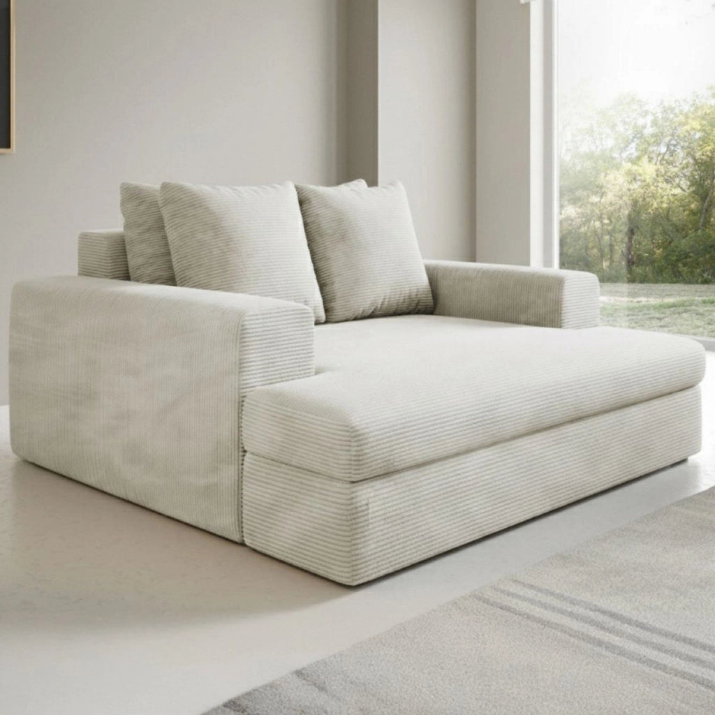 Comazzo, Divano Fisso 2 Posti Cuscini Sfoderabili, 162x167x86h cm Bianco Crema