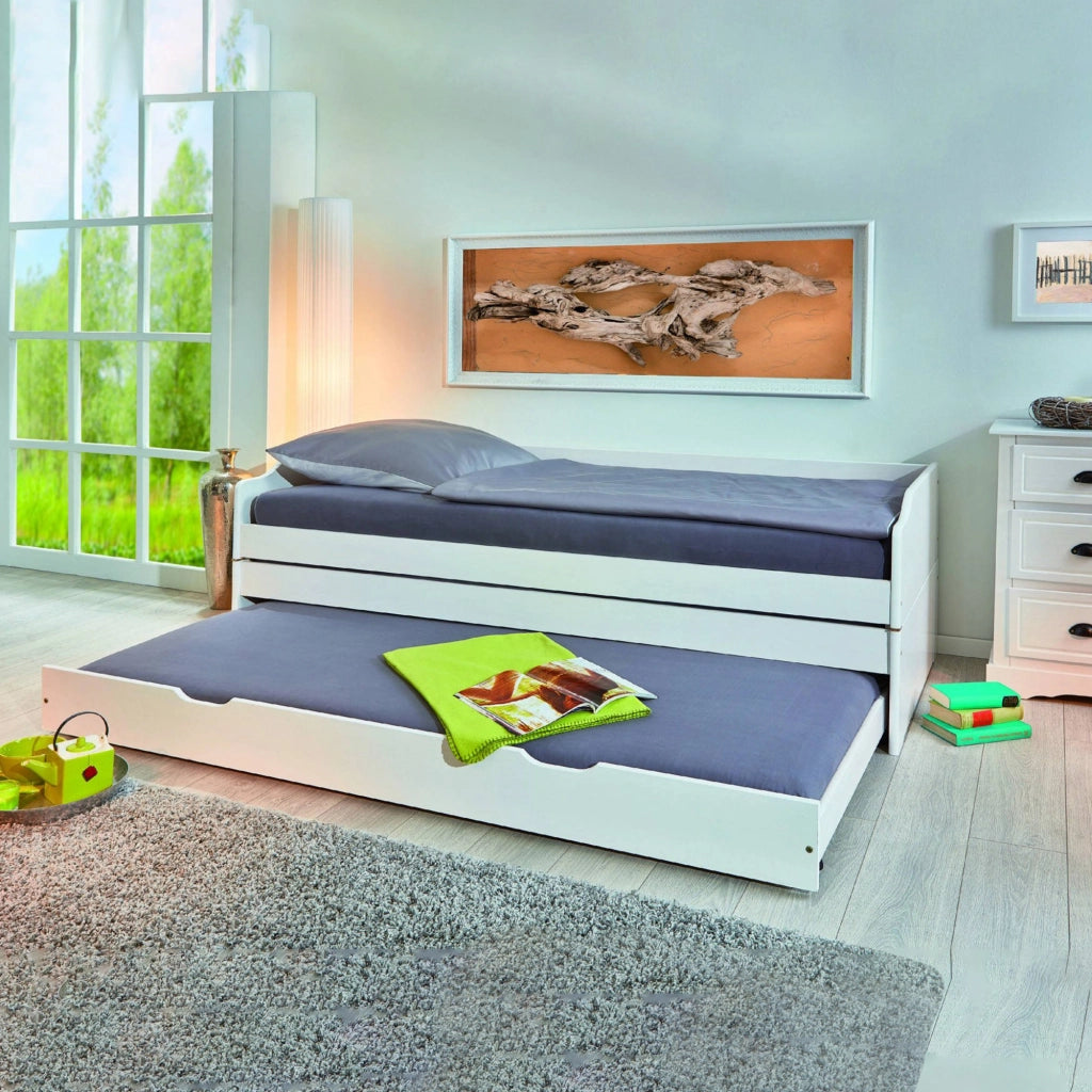 Sibari, Letto Singolo Contenitore, Bianco