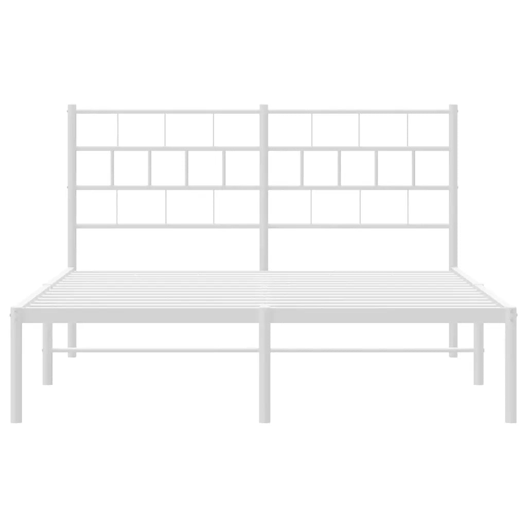 Giroletto con Testiera Metallo Bianco 150x200 cm 355710
