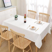 Tavolo con finitura in lino, lavabile, effetto lotus, rettangolare, 140 x 220 cm, tovaglia da tavolo, impermeabile all'acqua, tovaglia in lino, protezione contro macchie, bianco