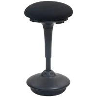 Sgabello da Ufficio Ergonomico Girevole a 360°, Ampia Base, 36 x 36 x 70-90 cm, Nero