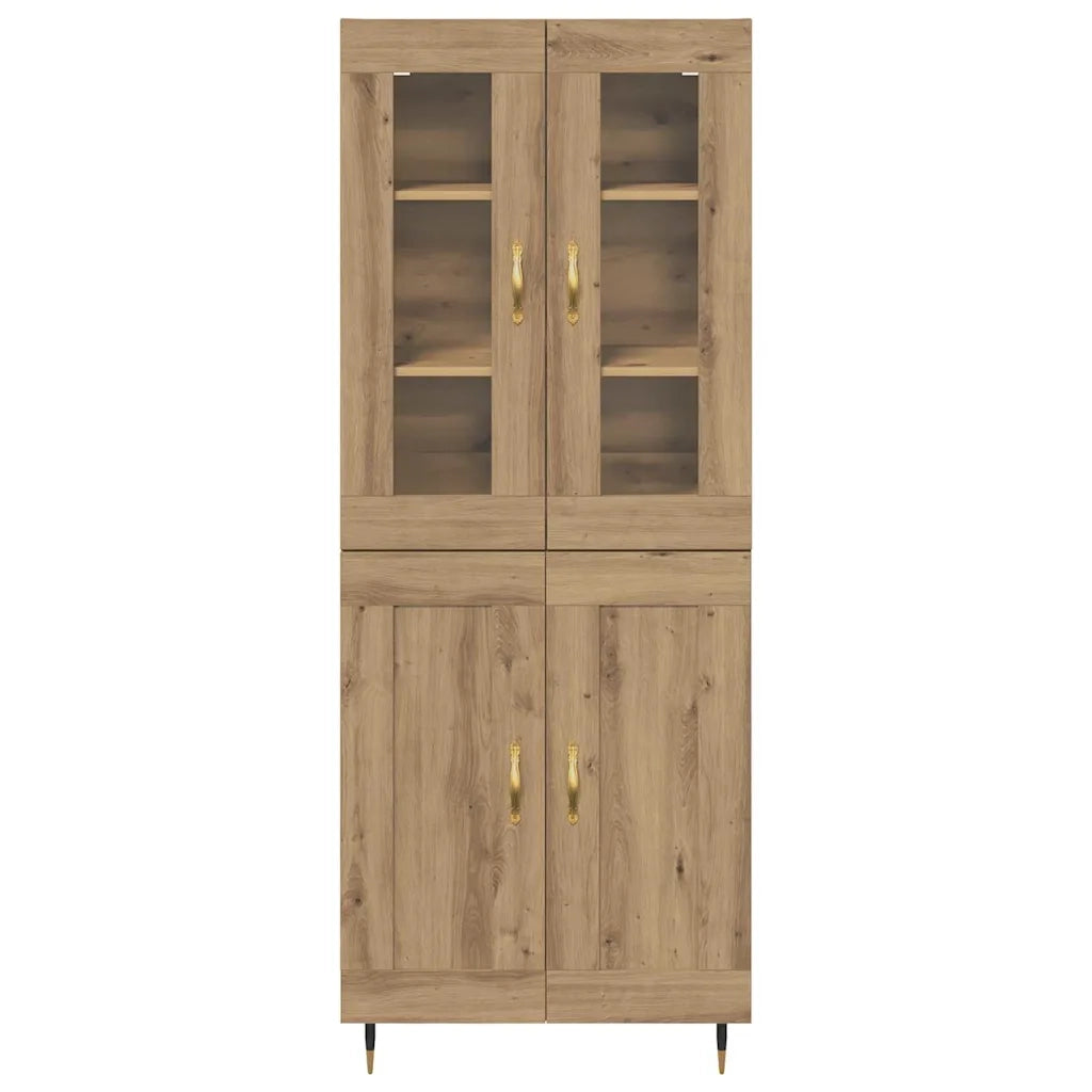 Credenza 2 pcs Rovere artigianale Legno multistrato