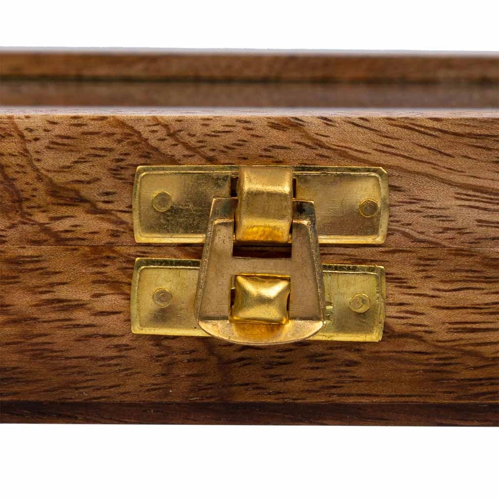 3 pz in linea scatola legno marrone 12.5x12.5x5h cm