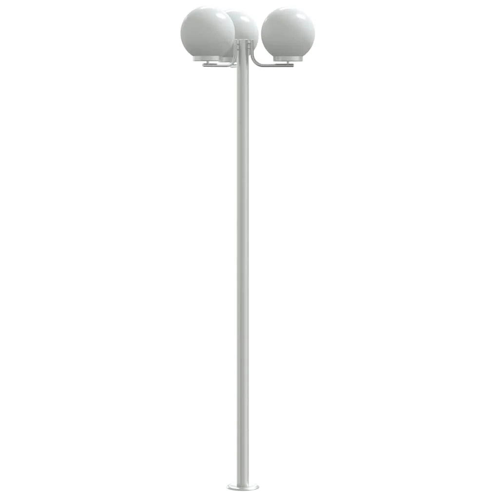 Set di 2 lampade da terra per esterni 16 x 16 x 215 cm illuminazione versatile per giardino finitura lucida in acciaio inox argento 02_0056638