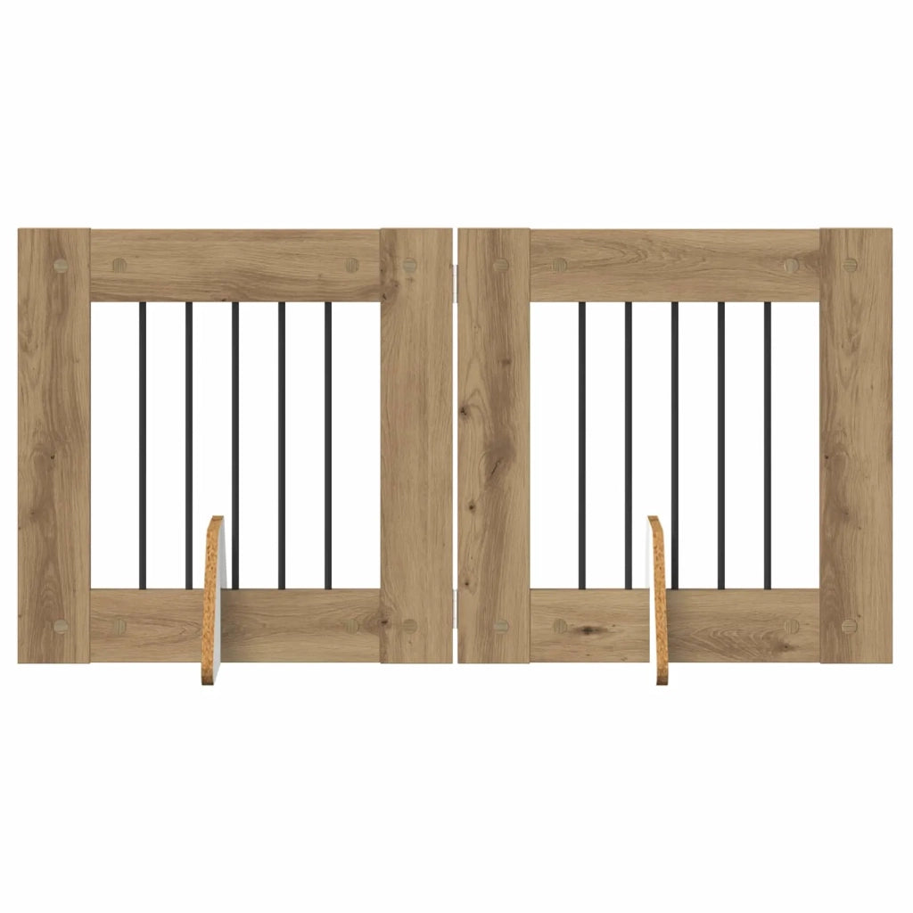 Cancello per cani con supporti 2 pcs Rovere Artigianale 892150