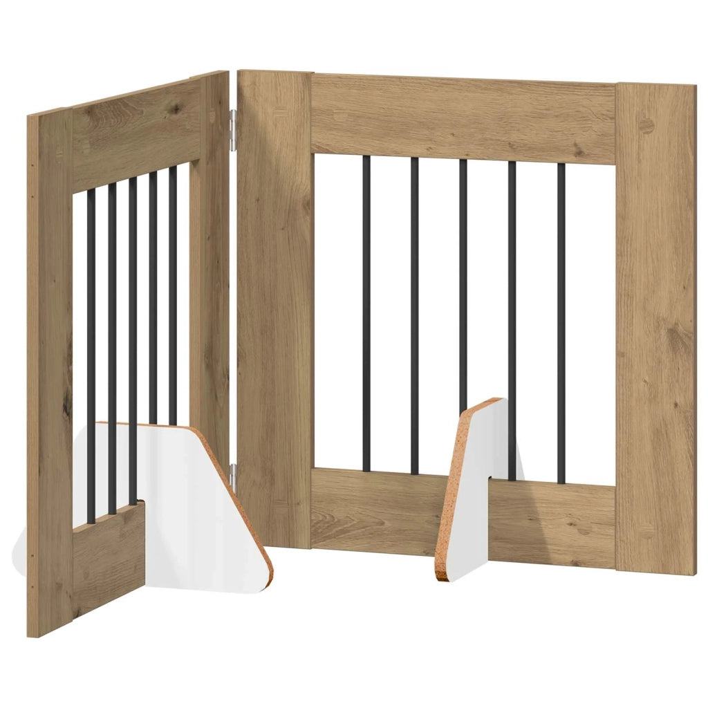 Cancello per cani pieghevole con supporti 2 pz 120,5 cm 892150