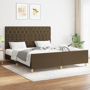 Giroletto senza Materasso Marrone Scuro 160x200 cm Tessuto