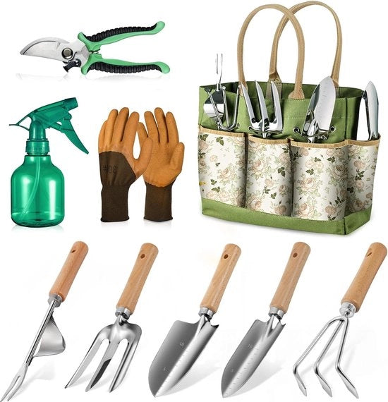 set di 9 attrezzi per giardinaggio Impianto di giardinaggio per l'orto (verde)