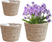 Set di 3 vasi in stile boho con fibre di alghe - 16 cm, 21 cm, 26 cm di diametro