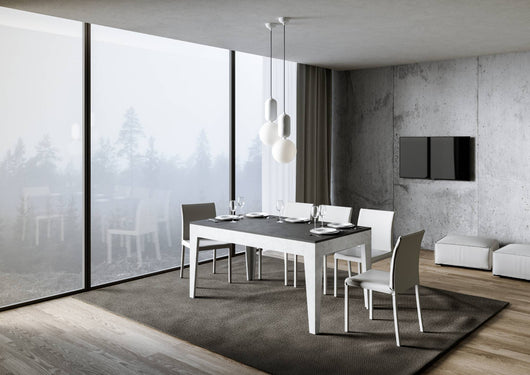 Tavolo Allungabile 160-220x90x77 cm Cico Mix Antracite Spatolato