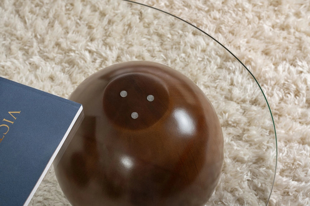 Tavolino in vetro "Sphere" - 120 x 70 x 30 cm - Marrone