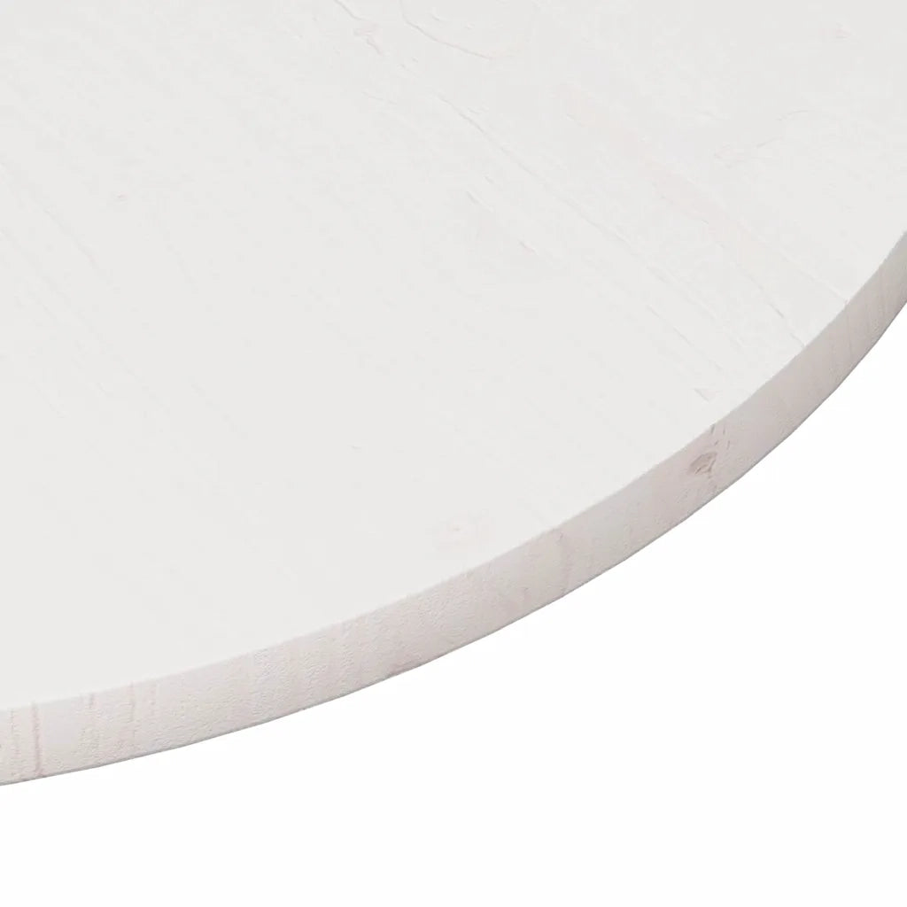 Piano Tavolo Bianco Ø90x2,5 cm in Legno Massello di Pino 813657