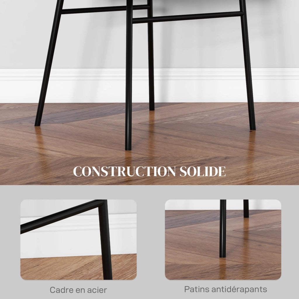 Set di 2 Sedie da Pranzo Imbottite in Tessuto ¨C Zephmum ¨C Grigio