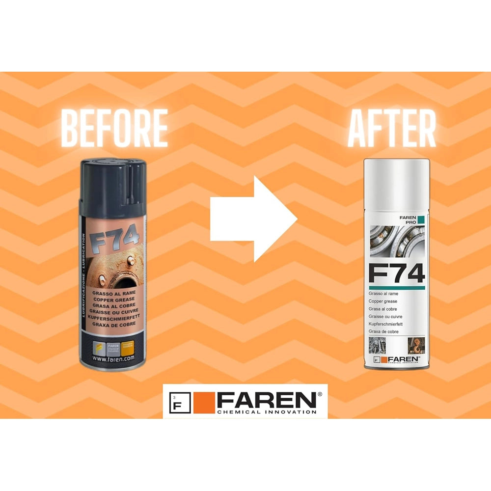 GRASSO LUBRIFICANTE E ANTIGRIPPANTE AL RAME F74 SPRAY 400ml RESISTE A 1000°FAREN