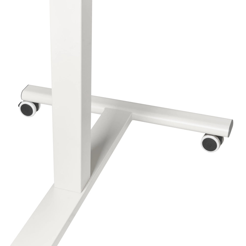Scrivania mobile regolabile manualmente per laptop ufficio moderno 65 x 48 cm Struttura in acciaio marrone chiaro e bianco