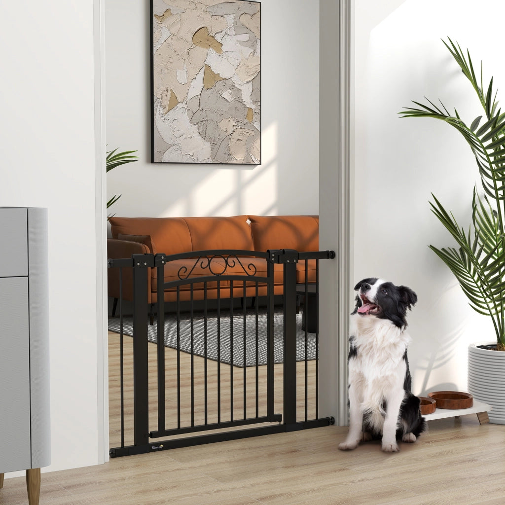 Porta per Cani Regolabile ¨C zephmum ¨C Nero 76-104 cm con 2 Estensioni