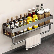 Kruidenrek appeso alla parete - senza forare - 1 pezzo - grigio - metallo - 30 x 10 x 8 cm