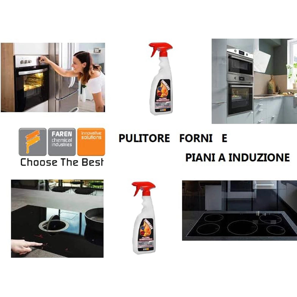 FIREGLASS PULITORE VETROCERAMICA TERMOCAMINI PIASTRE A INDUZIONE FORNI BBQ FAREN