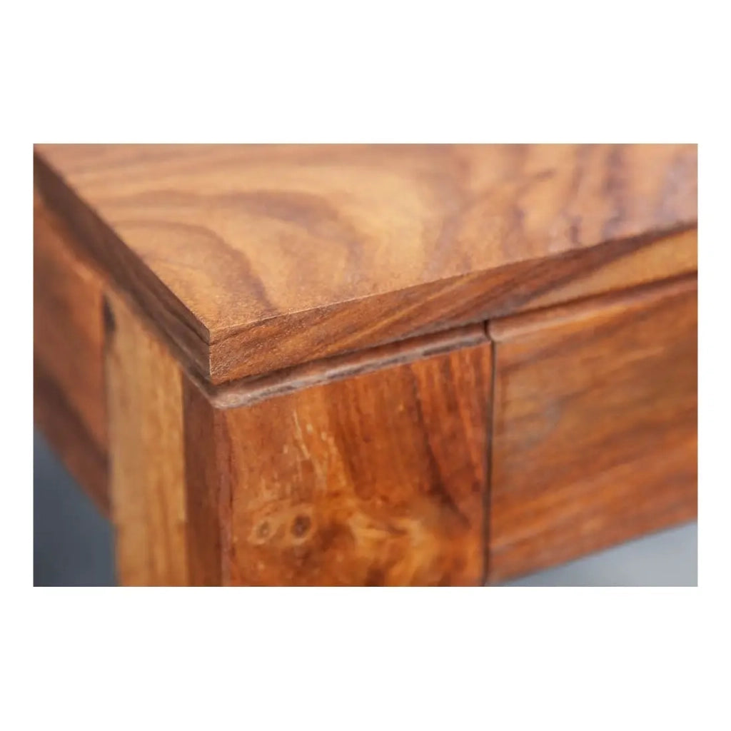 Table TAVINA – Legno massiccio di sheesham – 135 cm – Piano spesso 97 mm – Stile rustico