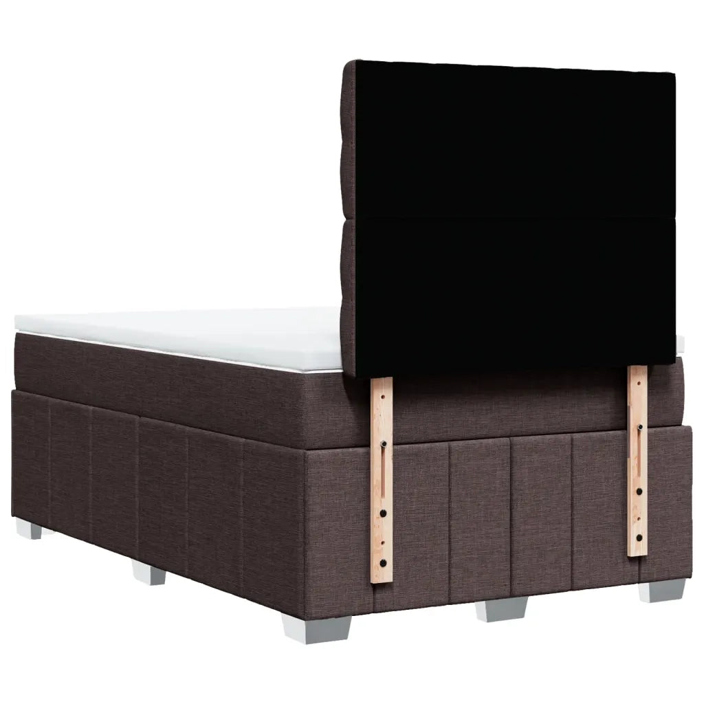 Giroletto a Molle con Materasso Marrone Scuro 120x200cm Tessuto