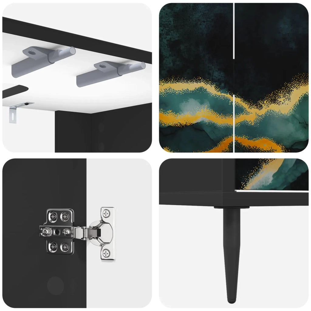 Mobile da Bagno WIJHE Rovere Nero 60 x 40 x 61 cm 8007414