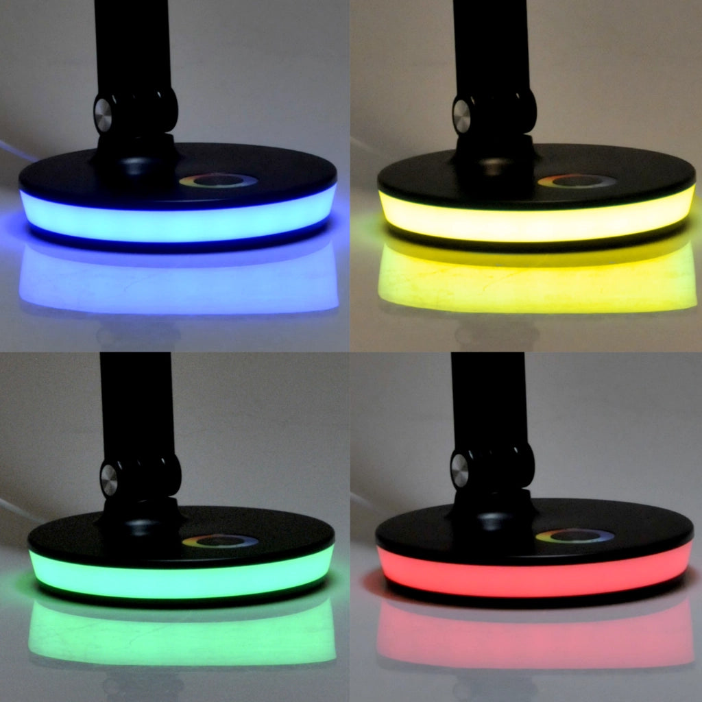 Lampada da scrivania LED nera 4000K RGB dimmer USB Polux