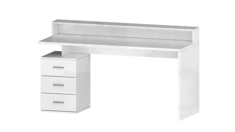 Scrivania Angolare Moderna New Selina con Sopralzo e 3 Cassetti