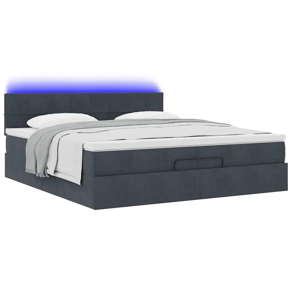 Struttura Letto Pouf con Materassi 200x200 cm Velluto 3312645