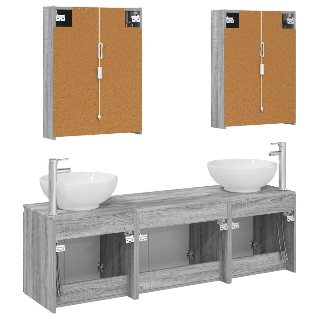 Set di Armadi da Bagno 5 pcs Sonoma grigio Legno ingegnerizzato 3406492